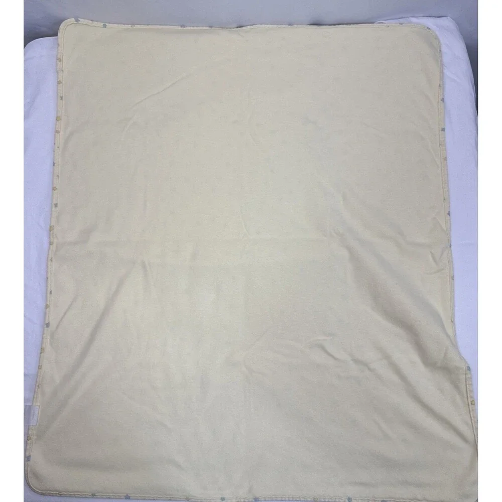 Vintage Carter's 100% Cotton Baby Blanket Yellow Solid Moon Stars USA Made